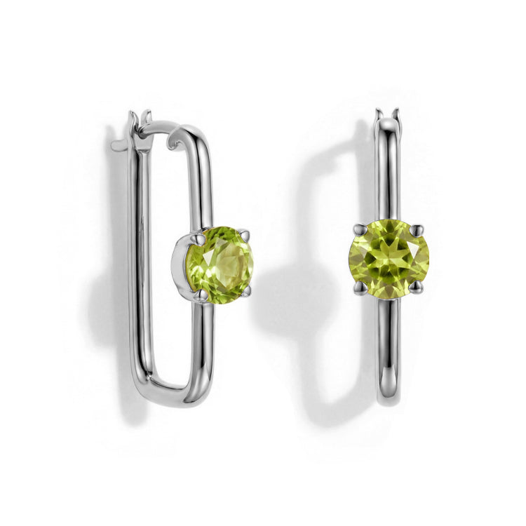 Large Peridot Hoop Earrings