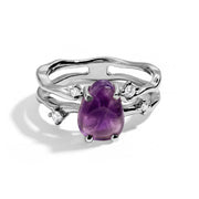 Asymmetrical Amethyst Stack Ring
