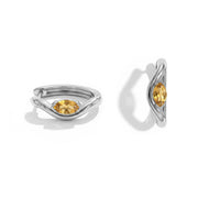 Twisted Citrine Huggies Earrings
