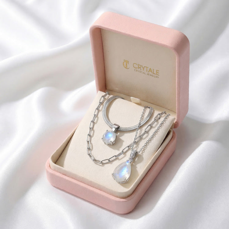 Moonstone Necklace Set - Pear