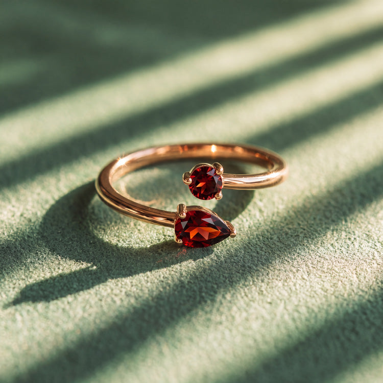 Garnet Open Ring