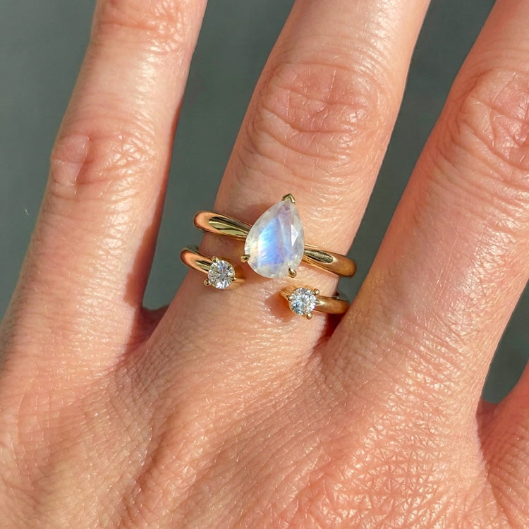 Moonstone Ring Trio
