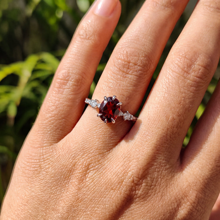 Classic Garnet Oval Ring