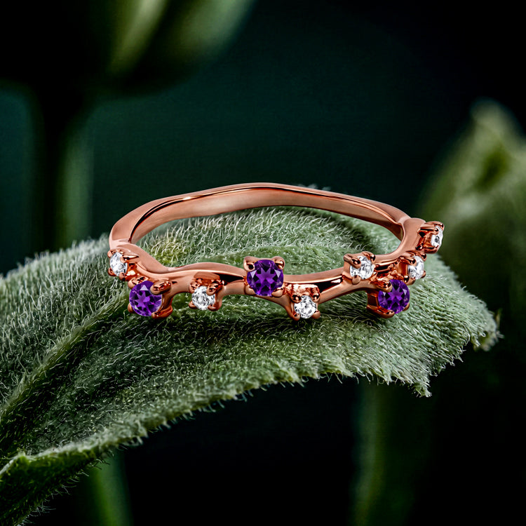 Dainty Amethyst Stacking Ring