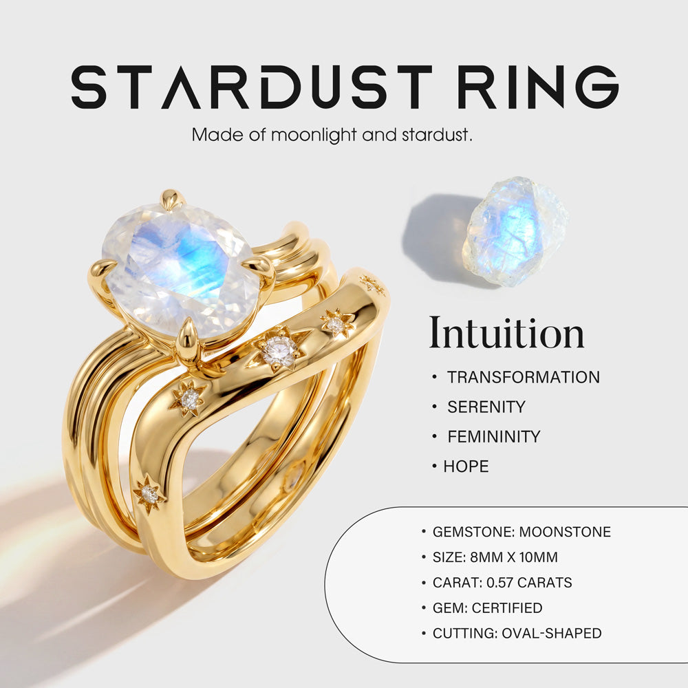 Stardust Ring -  Moonstone