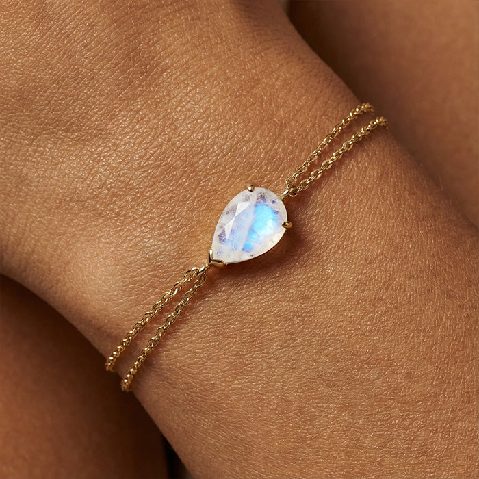 Double Chain Moonstone Bracelets