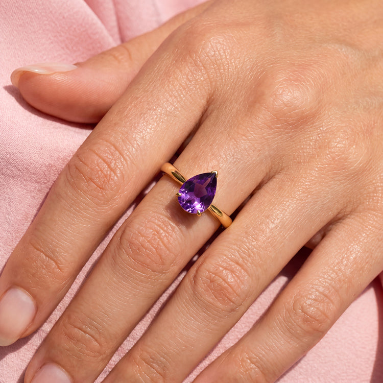 Bypass Band Amethyst Ring