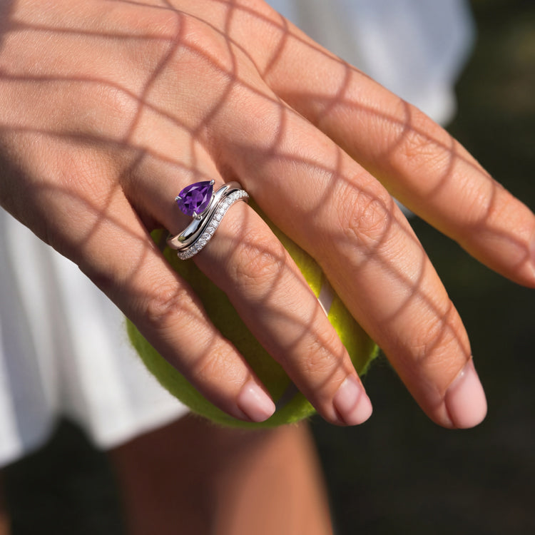 Amethyst Bridal Promise Ring Set