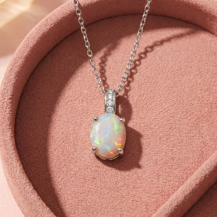 Opal Necklace - Oval