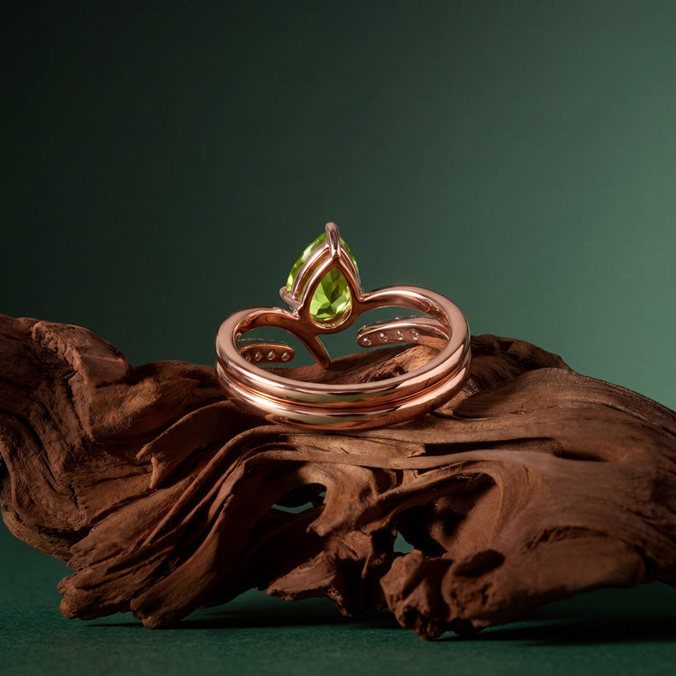 Peridot Stackable Double Ring Set