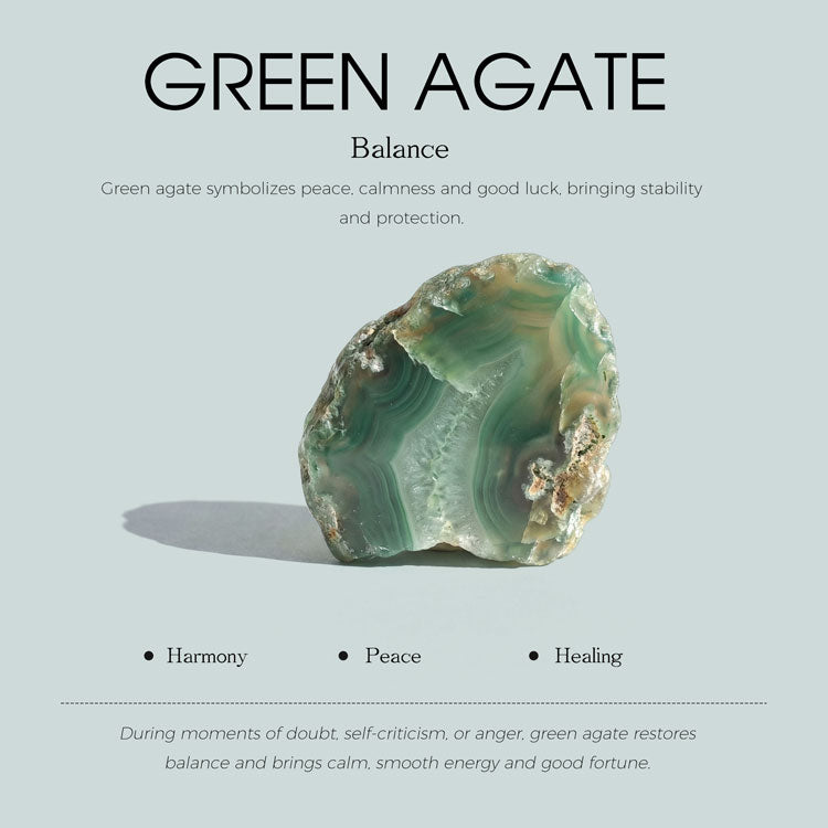 Alternating Green Agate Stacking Ring