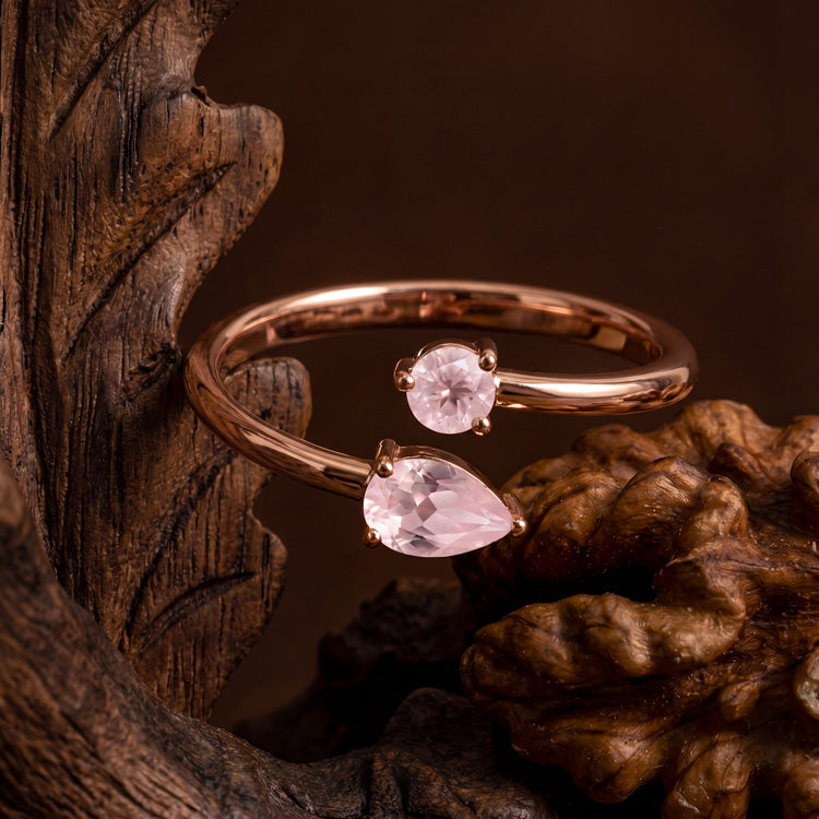 Rose Quartz Open Cuff Ring