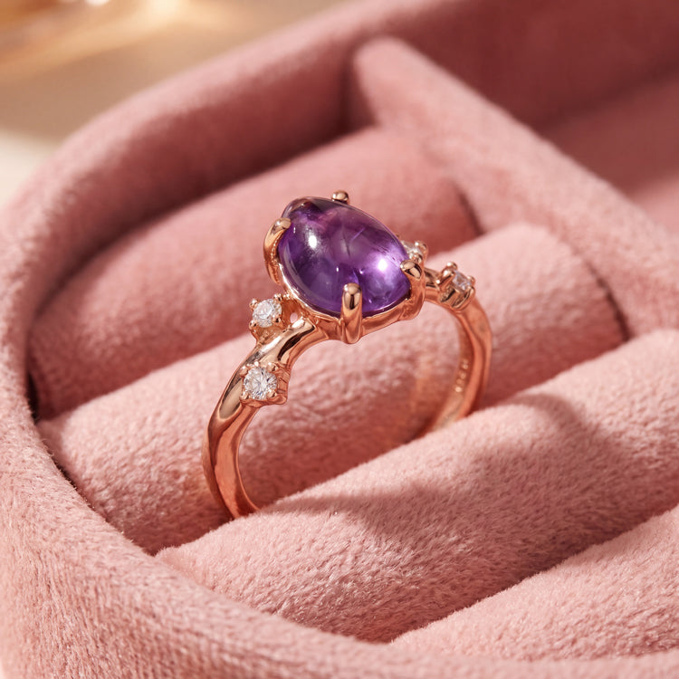Rough Amethyst Twig Ring