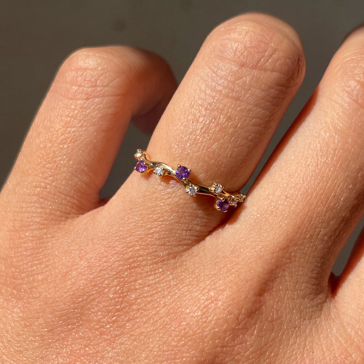 Dainty Amethyst Stacking Ring