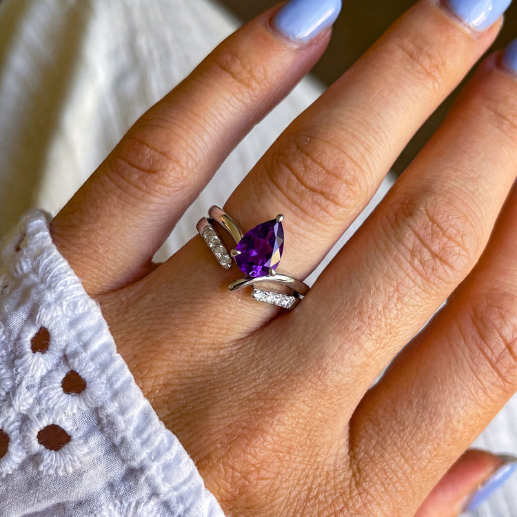 Amethyst Double Statement Ring