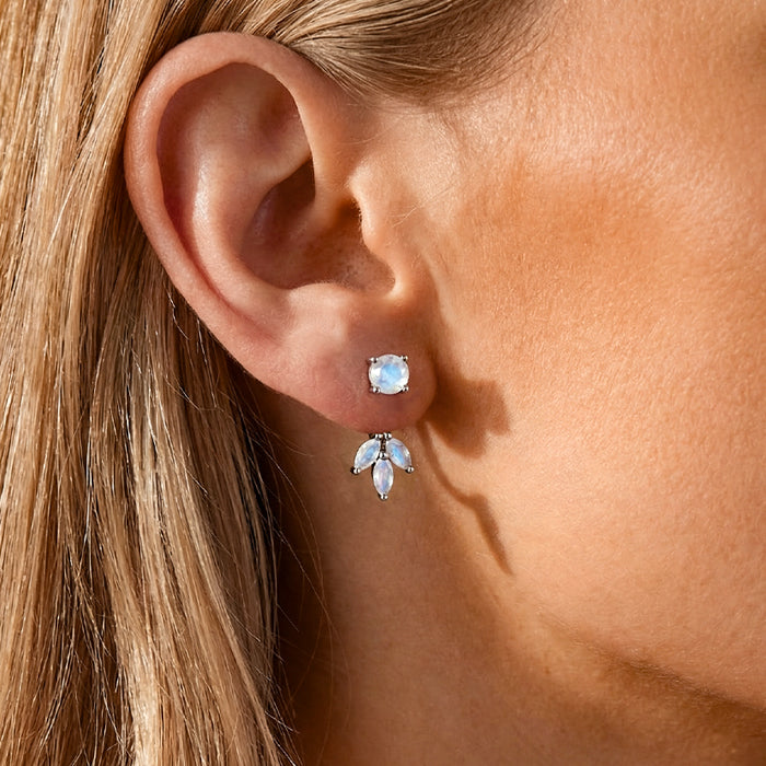 Front Back Moonstone Earrings