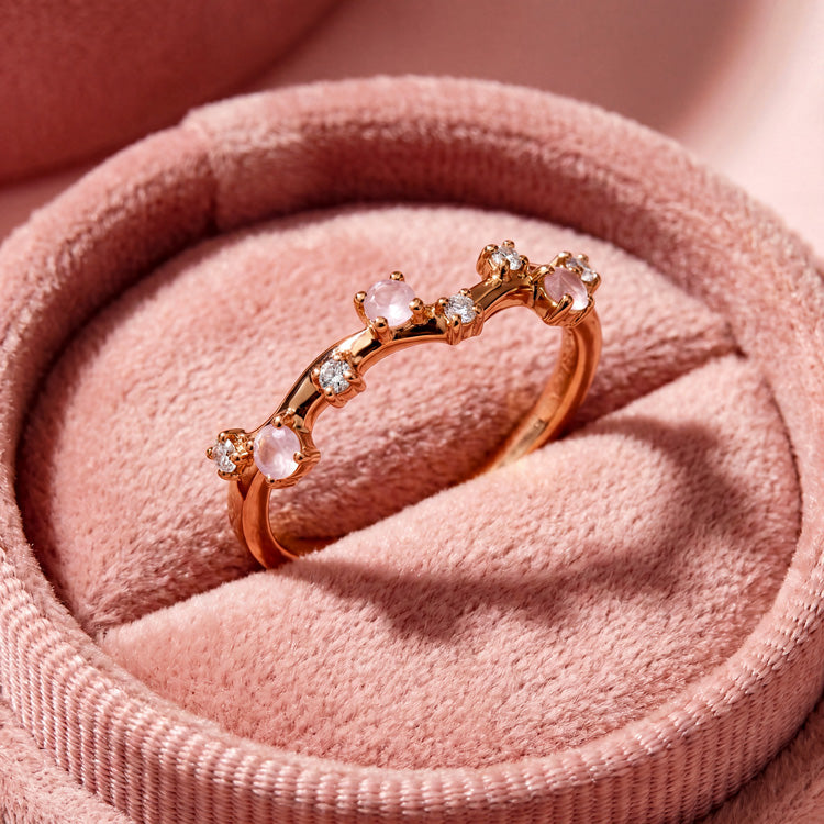 Dainty Rose Quartz Stacking Ring