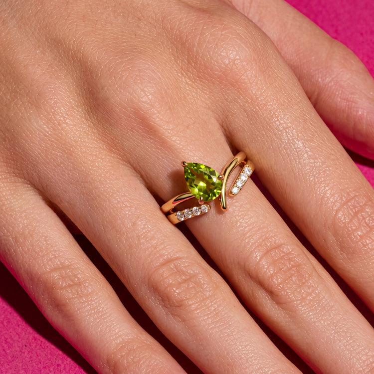 Peridot Stackable Double Ring Set
