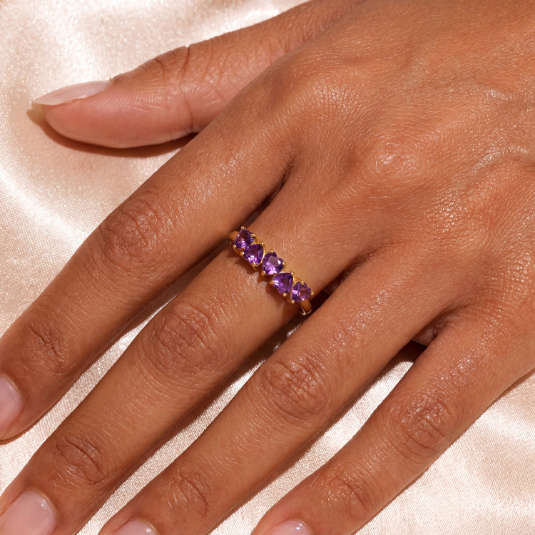 Amethyst Heart Promise Ring