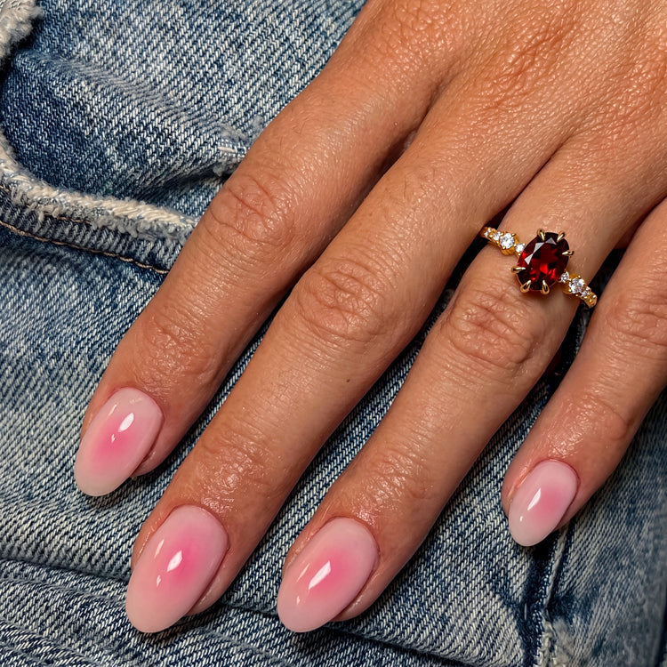 Classic Garnet Oval Ring