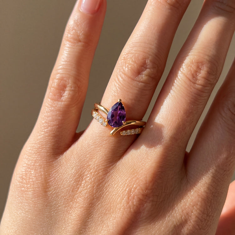 Amethyst Double Statement Ring