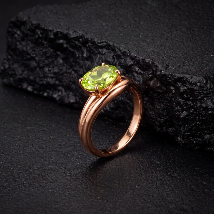 Twisted Statement Ring - Peridot