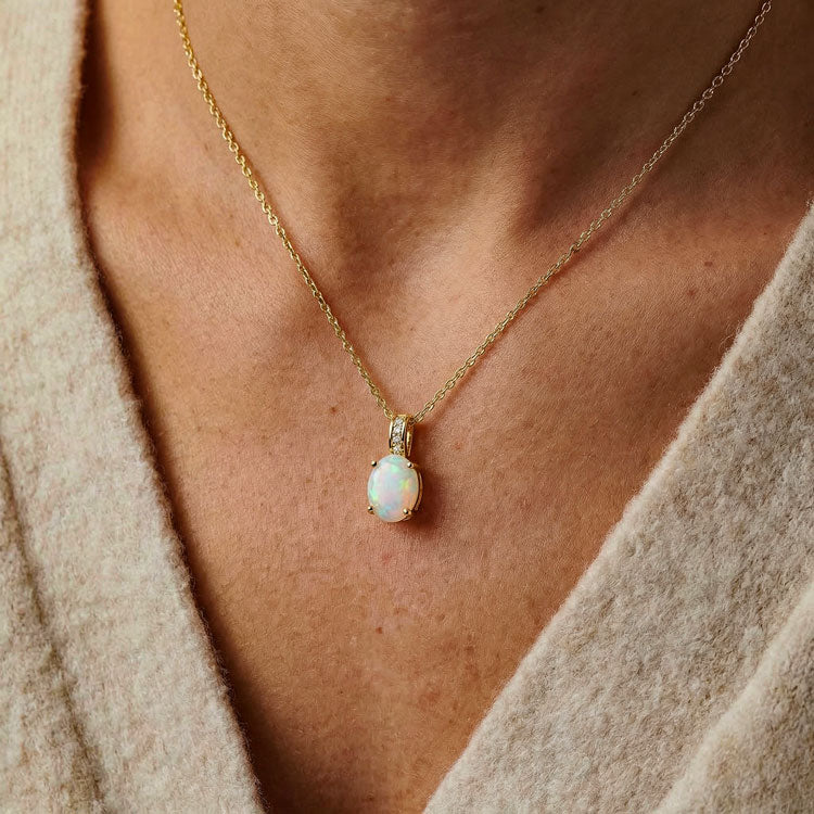 Opal Necklace - Oval