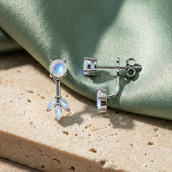 Front Back Moonstone Earrings