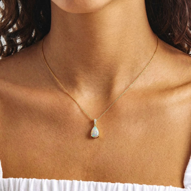Opal Necklace - Pear