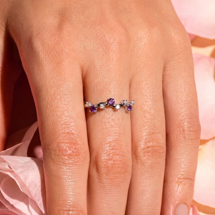 Dainty Amethyst Stacking Ring