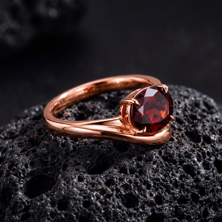 Twisted Statement Ring - Garnet