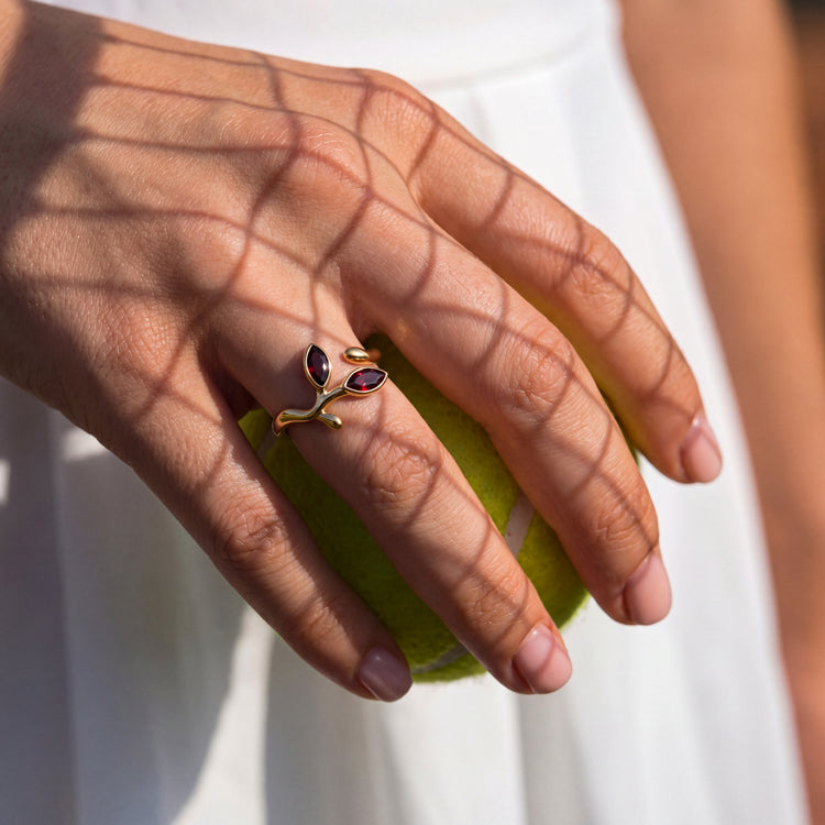 Branch Garnet Open Ring