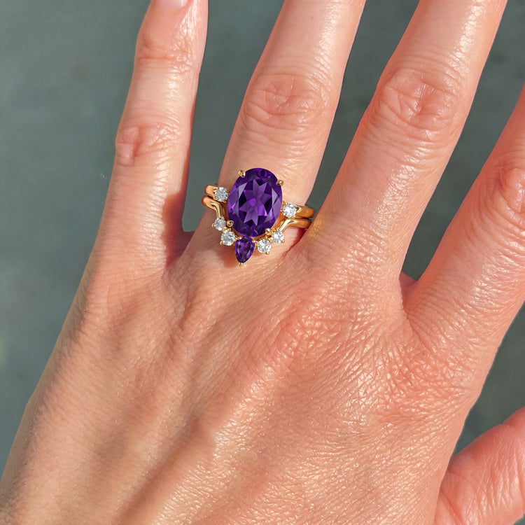 Amethyst Stacking Ring Set