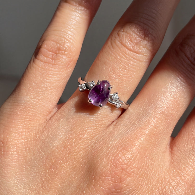Rough Amethyst Twig Ring
