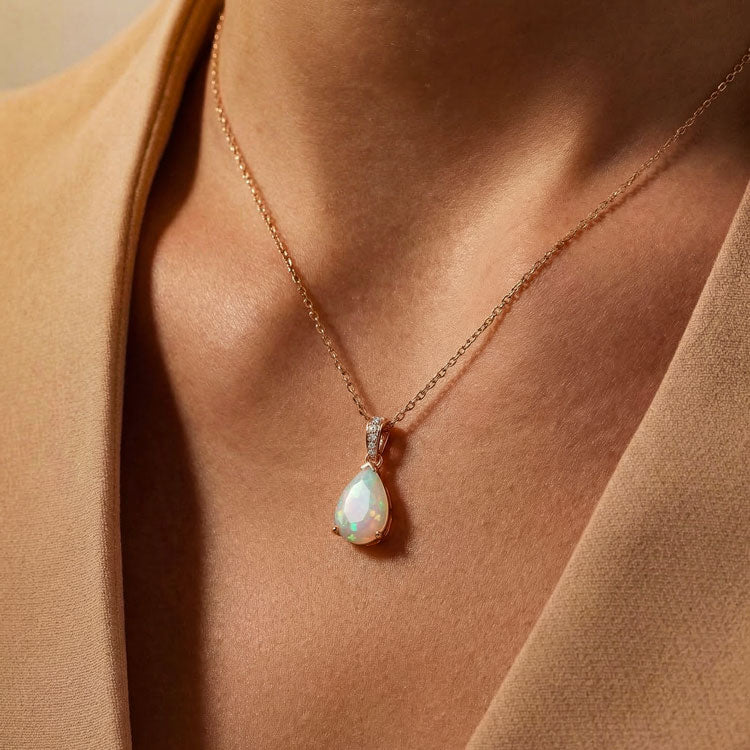Opal Necklace - Pear