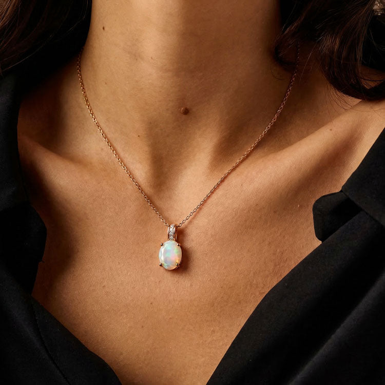 Opal Necklace - Oval
