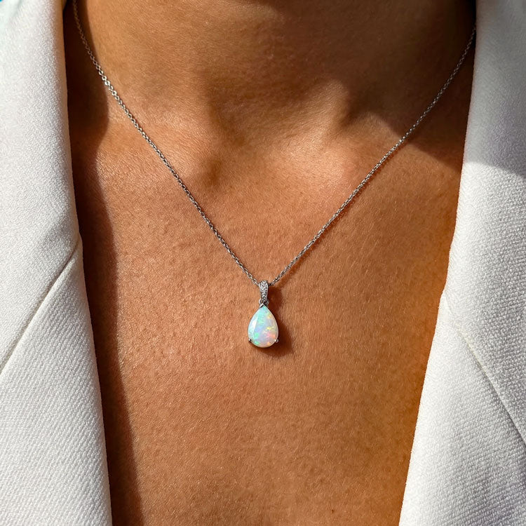 Opal Necklace - Pear