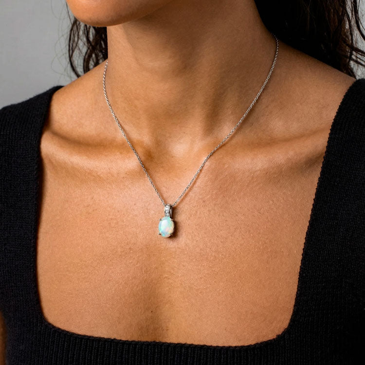 Opal Necklace - Oval