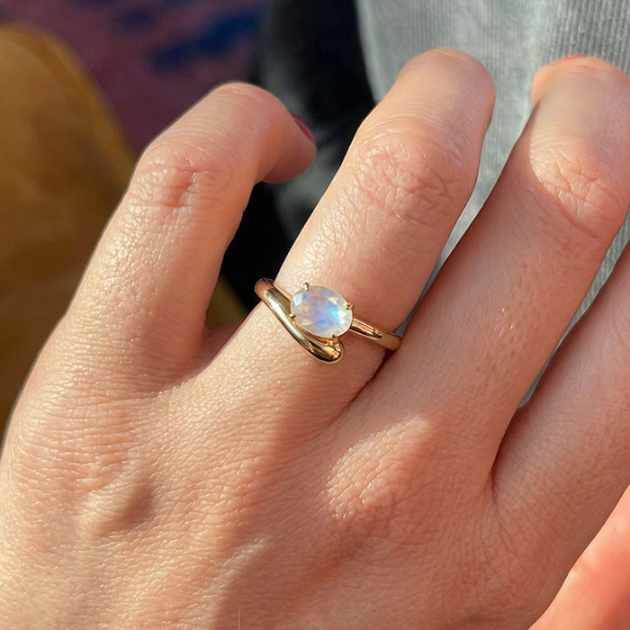 Embrace Twisted Statement Ring - Moonstone