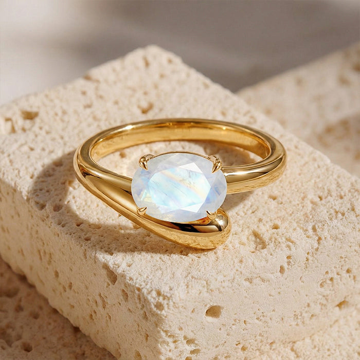 Embrace Twisted Statement Ring - Moonstone