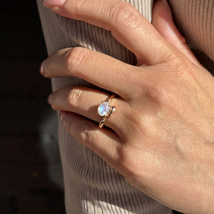 Embrace Twisted Statement Ring - Moonstone
