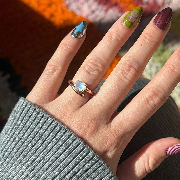 Embrace Twisted Statement Ring - Moonstone