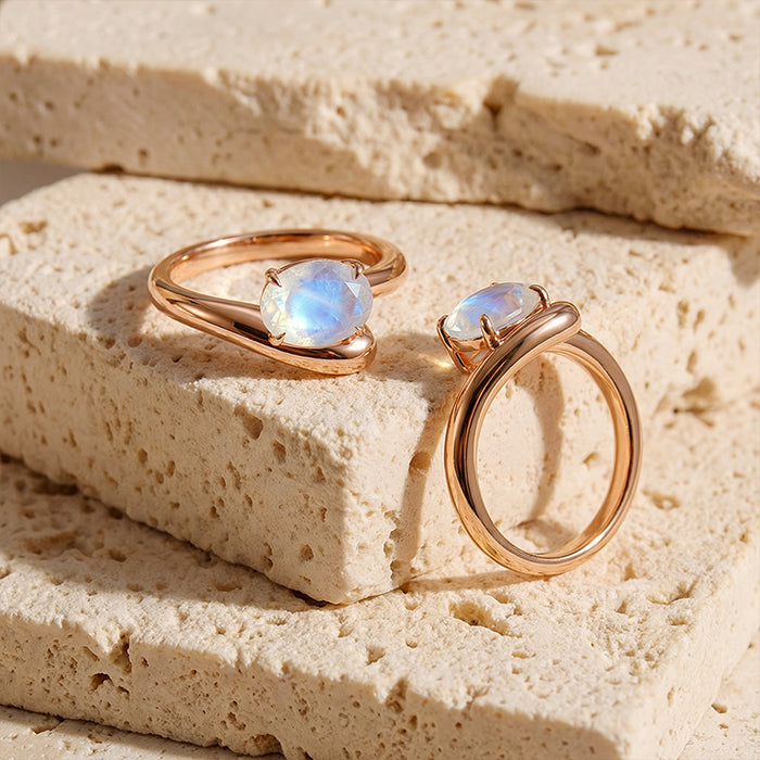 Embrace Twisted Statement Ring - Moonstone
