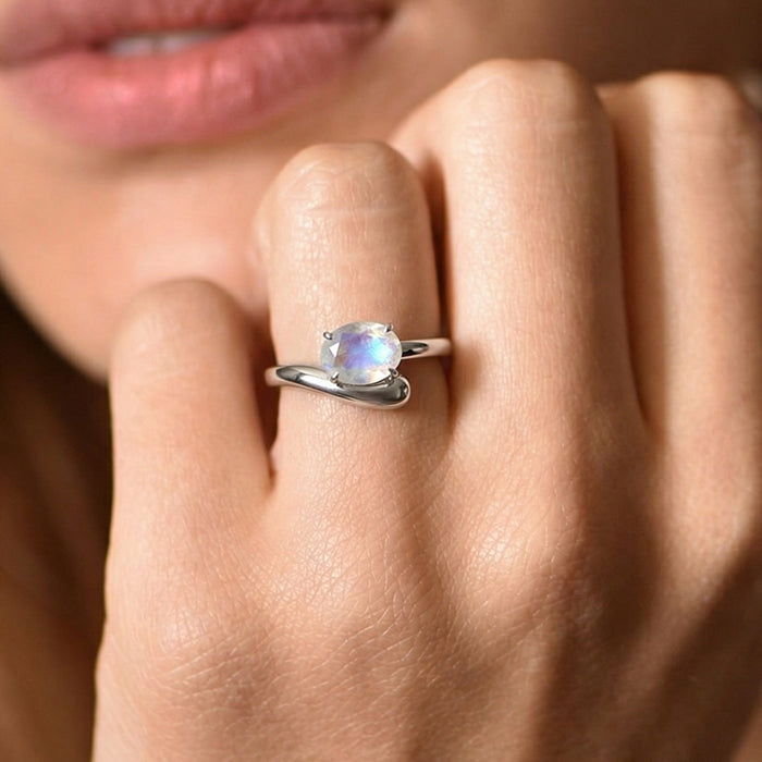 Embrace Twisted Statement Ring - Moonstone