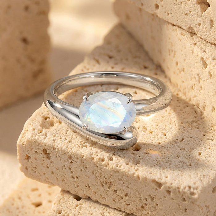 Embrace Twisted Statement Ring - Moonstone