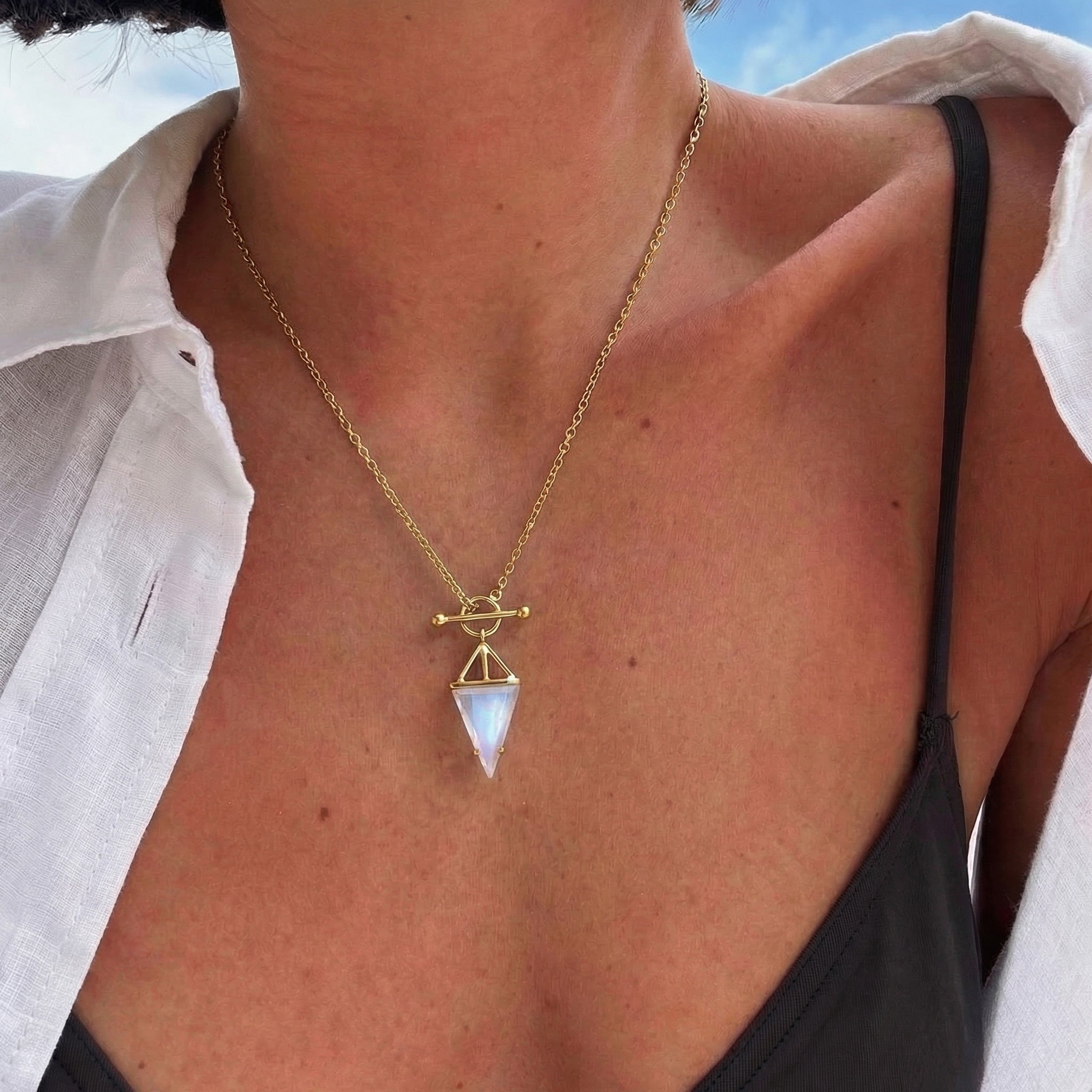 Punk Moonstone Statement Necklace