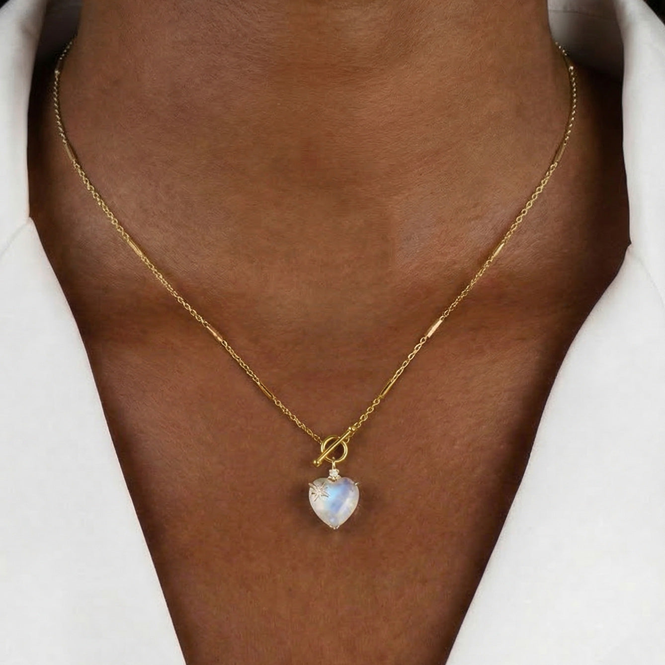 Attracting Love - Heart Moonstone Necklace