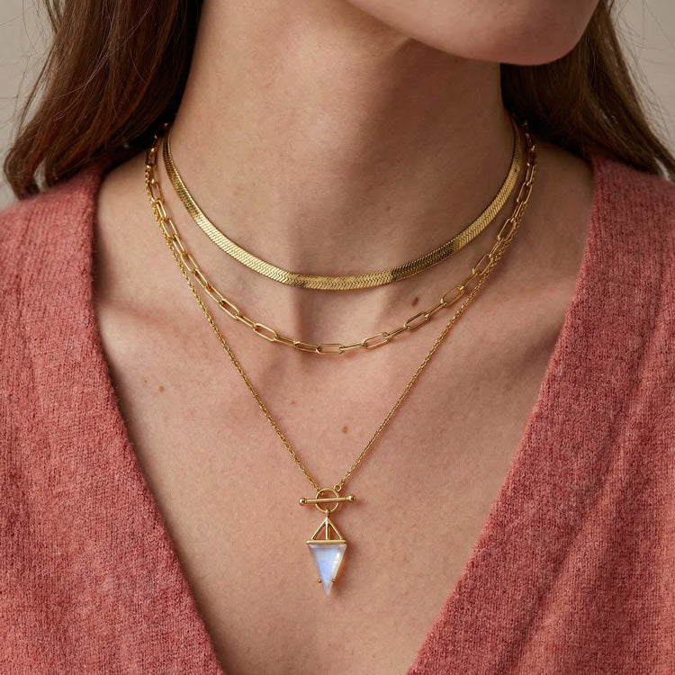 T-Lock Moonstone Necklace Set