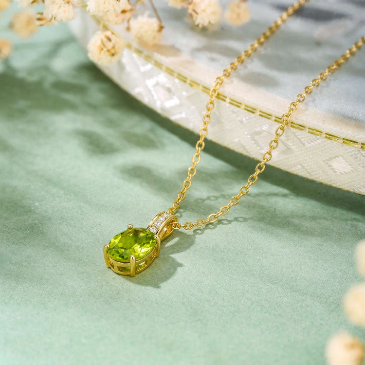 Peridot Necklace - Oval
