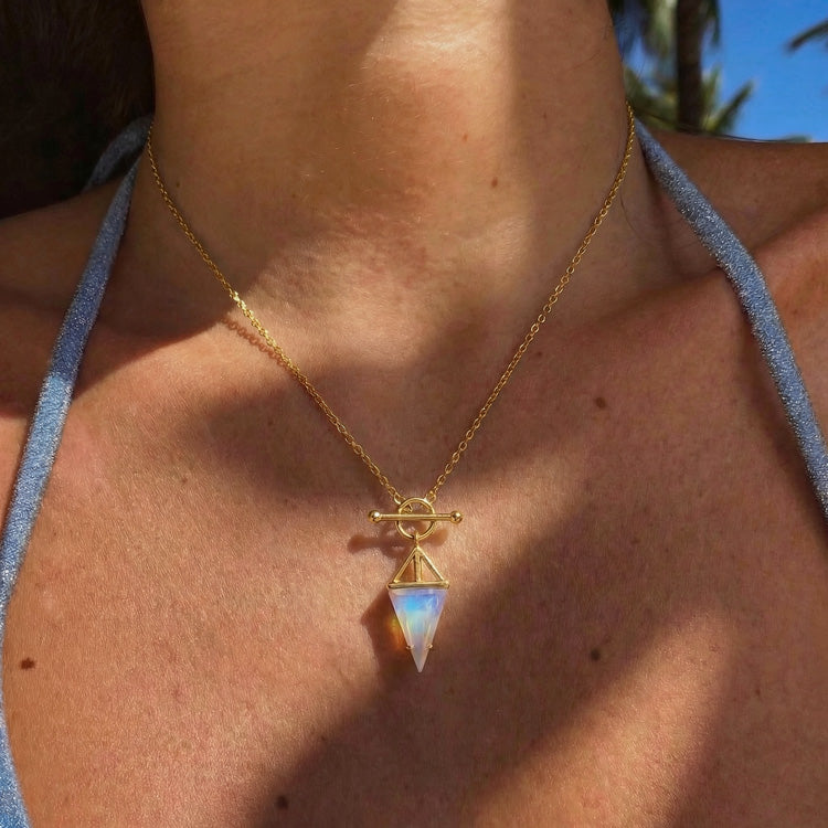 Punk Moonstone Statement Necklace